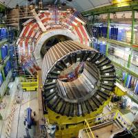 The core of the world’s largest superconducting solenoid magnet is seen at the Large Hadron Collider particle accelerator run by the European Organization for Nuclear Research (CERN) in Geneva in March 2007. CERN says hoped-for physics particle was just statistical blip