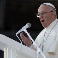 Pope Francis delivers his message during a prayer vigil Saturday on the occasion of the World Youth Days, in Brzegi, near Krakow, Poland. Pope Francis has blasted gender identity initiatives, lamenting that children — as he put it — are being taught at school that gender can be a choice. Pope forms panel to study women's role in early Christianity, hits teaching of gender as a choice