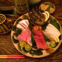 Okinawa style: A sashimi plate at Tinsagu nu Hana. Tinsagu nu Hana serves up a melodic mix of Okinawan cuisine