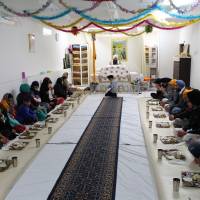 Group meals like this one at the Tokyo gurdwara, served for free to all attendees no matter their faith, are an important feature of Sikhism. Sikhs hope temple in Tokyo sets the stage for tolerance and understanding
