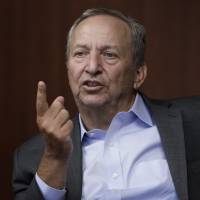 Lawrence “Larry” Summers, former U.S. Treasury secretary, speaks during a question-and-answer session with the media at a workshop hosted by the Bank of Japan and the Bank of Canada at BOJ headquarters in Tokyo on Friday. Former U.S. finance chief Summers welcomes BOJ's yield curve, inflation targets