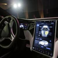 †he dashboard of the Tesla Model X car, at the company's headquarters in Fremont, California, is seen Tuesday. Newer cars that connect to the internet are capable of collecting vast amounts of data about their drivers. Tesla Motors has used data to reveal, sometimes within hours of a crash, how fast the driver was going and whether or not the company's semi-autonomous Autopilot system was engaged. Tesla car being driven on Autopilot collides with bus on German expressway