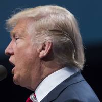 Republican presidential candidate Donald Trump speaks at the Shale Insight Conference Thursday in Pittsburgh. Trump pitches jobs to blue-collar Ohio, oil pipeline across sacred lands, coal industry revival