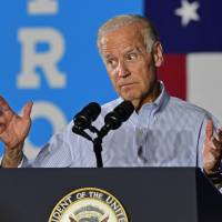 Vice President Joe Biden speaks at a campaign event for Democratic presidential candidate Hillary Clinton Thursday in Cleveland. Biden to UAW: Trump can't be trusted with nuke launch codes, is silver-spooner clueless to middle-class woes