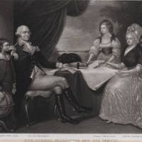 George Washington and his family — (from left) George Washington Parke Custis, Eleanore Parke Custis, Martha Washington and William Lee — are shown in the 1867 book Reminisces of an Old Yorker by former Columbia College President William A. Duer. Historic recognition: Washington's family tree is biracial