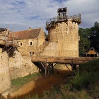 The Chateau de Guedelon undergoes construction near Treigny in the Burgundy region of France on Tuesday. Builders go back in time to construct a castle the medieval way