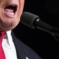 Republican presidential candidate Donald Trump speaks during a campaign rally at Germain Arena, Monday, in Ft. Myers, Florida. Trump seen 'working the refs' ahead of 'rigged' debates