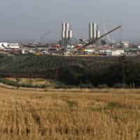 The Hinkley Point C nuclear power station site is seen near Bridgwater in Britain on Wednesday. U.K. approves stalled Chinese-funded nuclear power plant deal