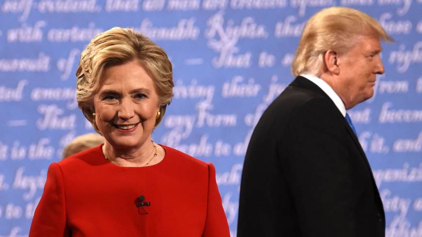 Democratic nominee Hillary Clinton and Republican nominee Donald Trump leave the stage after the first presidential debate at Hofstra University in Hempstead, New York, on Monday. In first debate, Clinton rips Trump over Japan comments, reassures nervous Asian allies