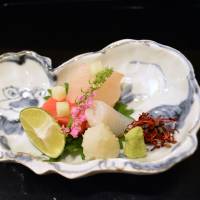 Bite-sized bliss: The sashimi course at Moirwaki includes servings of kinmedai (splendid alfonsino) and chū-toro (tuna belly-flesh). Moriwaki: Blissful sashimi in a compact family-run eatery