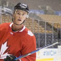 Canada's Jonathan Toews skates during practice at the World Cup of Hockey in Toronto on Friday. Canada will play Russia in a semifinal on Saturday. Canada-Russia battle set