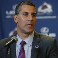 Jared Bednar, the new head coach of the Colorado Avalanche, speaks at a news conference on Wednesday in Denver. Avalanche coach Bednar finally makes NHL