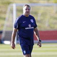 England manager Sam Allardyce watches a training session earlier this week. England faces host Slovakia on Sunday. Allardyce era begins with qualifier against Slovakia