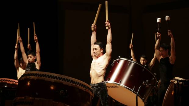 In circles: The Sado Island-based Kodo drum troupe mixes theatrics and traditional Japanese drumming in its latest show, Spiral. Kabuki's Bando Tamasaburo V takes Kodo drum troupe in an artistic new direction with 'Spiral'