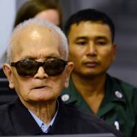 Former Khmer Rouge leader Nuon Chea, “Brother Number Two,” sits in a Phnom Penh courtroom on Wednesday where his life sentence for crimes against humanity was upheld along with that of former Khmer President Khieu Samphan . Jailing of Khmer Rouge leaders sends message to North Korea: U.N. envoy