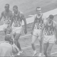 The U.S. 4×400-meter relay team (from left) Ulis Williams, Henry Carr, Mike Larrabee and Ollan Cassell is seen after its triumph at the 1964 Tokyo Olympics. Cassell went on to have a long and distinguished career in sports administration. Gold in 1964 Tokyo Games set Cassell on life path