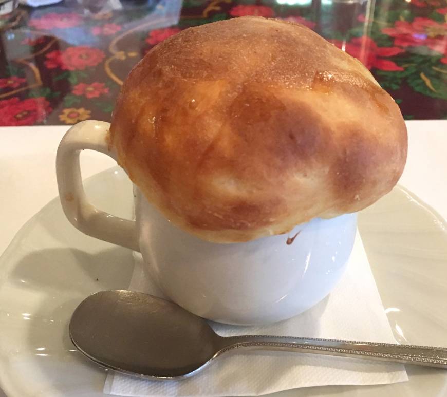 Chicken pot pie with white sauce is one of the menu items at Chaika, a Russian restaurant in the Takadanobaba district in Tokyo