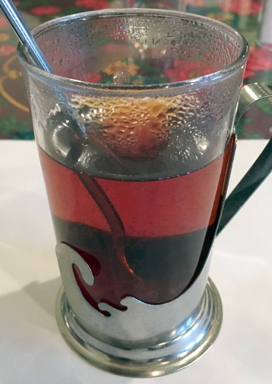 Russian tea is served at Chaika, a Russian restaurant in Shinjuku Ward, on Nov. 23.