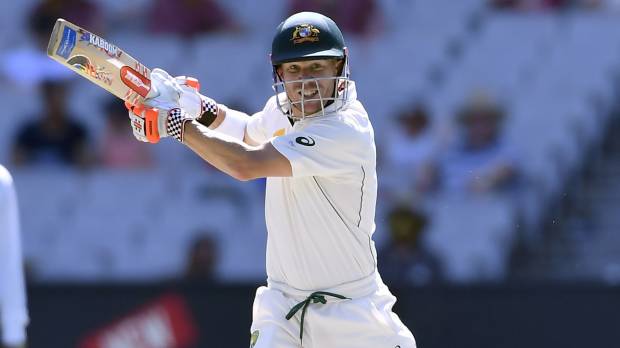 Australia’s David Warner hits a shot during the third day of the second test against Pakistan in Melbourne on Wednesday. Warner century gives Australia hope