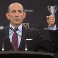 Major League Soccer commissioner Don Garber speaks at his annual state of the league news conference in Toronto on Friday. MLS boss says clock ticking on Beckham's team in Miami