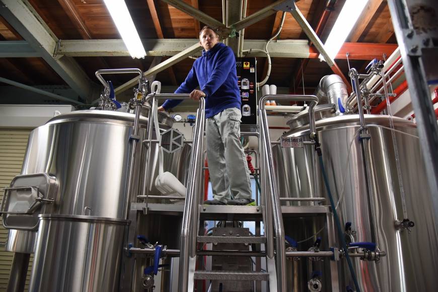 Head brewer / co-founder Chris Hainge gives a tour of Kyoto Brewing Co.
