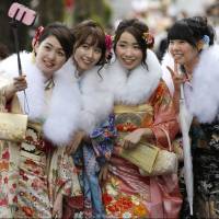 Young adults: Women celebrate turning 20 on Coming-of-Age Day on Jan. 6. Coming of age? Japan's shifting definition of adulthood