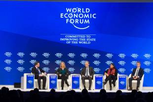 Political and business executives discuss global issues at the Annual Meeting 2017 of the World Economic Forum in Davos, on Jan. 20.