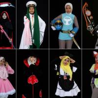 Muslim women wearing hijab participate in a cosplay event Saturday in Subang Jaya, outside of Kuala Lumpur. Muslim women wearing hijabs enjoy participating in Malaysian cosplay event