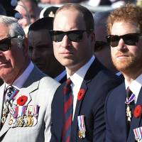 Britain’s Prince Charles (from left), Prince William and Prince Harry attend a ceremony marking the 100th anniversary of the Battle of Vimy Ridge at the World War I Canadian National Vimy Memorial in Vimy, France, on April 9. Prince Harry reveals he suffered 'total chaos' over Diana's death before getting help