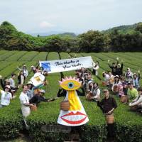 Welcome all: The staff of Shizuoka Performing Arts Center are seen picking tea and welcoming all to the World Theatre Festival Shizuoka. All Shizuoka's a stage for SPAC's theater festival