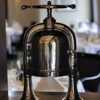 An example of a duck press in Hotel Nassauer Hof in Wiesbaden, Germany. The slow but steady culinary comeback of the duck press