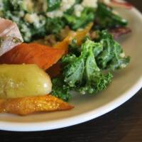 Colorful carrots: Mixed greens, quinoa, carrots and crispy royal pork from Okinawa. Noz by T.Y. Farm brings 'seed to table' ethos to Tokyo