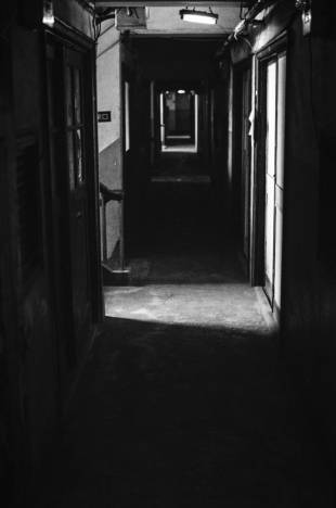 The hallways of the Uenoshita apartments were in use for more than eight decades.