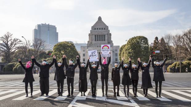 Art power: Tomorrow Girls Troop participates in a campaign to bring awareness on laws concerning sexual assault. Tackling the terminology behind feminism in Japan