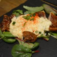 Chicken <em>nanban</em> with a twist: This dish comes thoroughly smoked and topped with tartar sause. Kunsei Lover Fumo: where food is better smoked