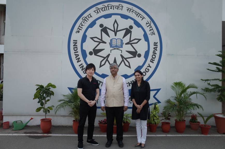 Webstaff Co. officials meet with Sarit Kumar Das (center), director of the Indian Institute of Technology, Ropar.