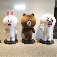Four of Line’s sticker characters are seen at the offices of Line Fukuoka Corp. in Kyushu. Line Corp. will open an adventure park in Bangkok featuring the characters. Line indoor adventure park to make global debut in Bangkok