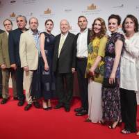 The cast and producers of Downton Abbey on the red carpet at the launch of an exhibition about the television series at the Marina Bay Sands on Wednesday in Singapore. NBC says 'Downton Abbey' movie production to start in 2018