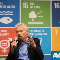 Sir Richard Branson speaks Thursday after delivering a petition with over 1 million signatures urging governments to protect 30 percent of the oceans by 2030 at the United Nations in New York. The United States on Wednesday put a spotlight on global efforts to combat illegal fishing at the U.N. ocean conference, steering clear of the controversy over its pullout from the Paris climate deal. Branson petitions U.N. to protect oceans, calls Trump 'naive' for exiting Paris climate pact
