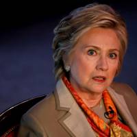 Former U.S. Secretary of State Hillary Clinton takes part in the Women for Women International Luncheon in New York City May 2. Clinton slams apparent Trump camp-Russia collusion against her before election