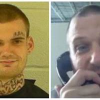 A combination photo shows scaped inmates Ricky Dubose (left) and Donnie Rowe after their escape earlier this week from Putnam County, southeast of Atlanta, Georgia, in these updated images released Thursday. Murderous Georgia prison bus escapees caught after car chase in Tennessee