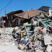 Crumbling houses line a street in Vrisa on the Greek island of Lesbos on Tuesday, one day after at least 10 people were hurt, and one reportedly killed, when a strong 6.3-magnitude earthquake struck the Greek islands of Lesbos and Chios and the Aegean coast of western Turkey. Greece declares state of emergency on quake-hit Lesbos