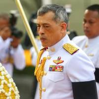 Thailand’s King Maha Vajiralongkorn is seen at the monument of King Rama I after signing a new constitution in Bangkok on April 6. German teen suspected of shooting toy gun at Thai king