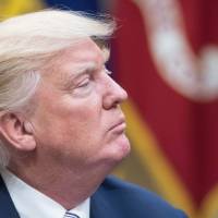 U.S. President Donald Trump speaks during a meeting with Republican congressional leaders in the Roosevelt Room at the White House in Washington Tuesday. Trump backs Saudi-led move to isolate Qatar, host to largest U.S. Mideast base