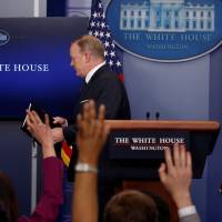 White House press secretary Sean Spicer concludes his daily press briefing on Tuesday. Trump team limits press briefings' time and subjects