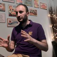 Cevheri Guven, 38, a Turkish journalist who clandestinely left Turkey with his wife and children in September, gestures as he speaks on June 8 in an unknown location in Greece. Guven, who is accused of being part of the movement launched by exiled preacher Fethullah Gulen, blamed for a failed coup on July 15, crossed the Evros river with his family after he was sentenced in absentia to a 22 years and 6 months jail sentence in May. Turks fleeing Erdogan post-coup crackdown find haven in Greece but look over their shoulders