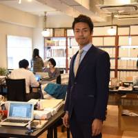 Daichi Konuma , co-founder and CEO of Cross Fields, poses for a photo during an interview at his office in Tokyo’s Shinagawa Ward on May 25. Social entrepreneur taps corporate millennials to engage in developing world