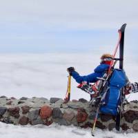 Cloud nine: The author ponders his trip down on the way up the Fujinomiya trail’s ninth station (3,460 meters). The pleasures and perils of summiting Mount Fuji in the off-season