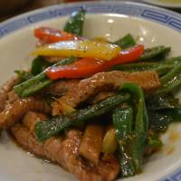 Sichuan slam: Taihou’s Omi beef and peppers in a spicy sauce. J.J. O’Donoghue Taihou: Excellent Sichuan cuisine in a family atmosphere