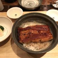Perfectly paired: Ryo’s una-don, grilled eel glazed with original kabayaki sauce, matched with warm sake. Ryo: Grilled eel perfectly paired with sake and relaxed style